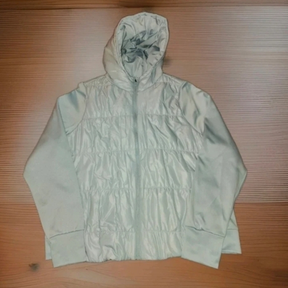 Womens Avia SkyBlue Quilted Jogger Athletic Light weight Coat Jacket Hooded - Picture 5 of 11